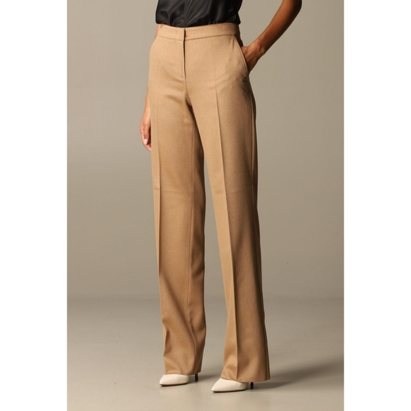 MaxMaraPescia Camel Hair Straight Leg Trousers Size 10